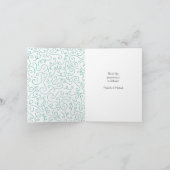 Swans Baby Showbird mit Crown Theme Aquamarin Dankeskarte (Innenseite)