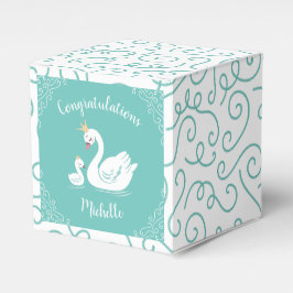 Swans Baby Showbird mit Crown Theme Aquamarin Geschenkschachtel