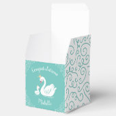 Swans Baby Showbird mit Crown Theme Aquamarin Geschenkschachtel (Geöffnet)