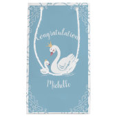 Swans Baby Showbird mit Crown Theme Blue Kleine Geschenktüte (Vorderseite)
