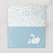 Swans Baby Showbird mit Crown Theme Blue Platzkarte (Außenseite Aufgefaltet)