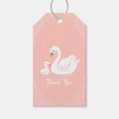 Swans Baby Showbird mit Crown Theme Peach Geschenkanhänger (Vorderseite)