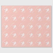 Swans Baby Showbird mit Crown Theme Peach Geschenkpapier (Flach)
