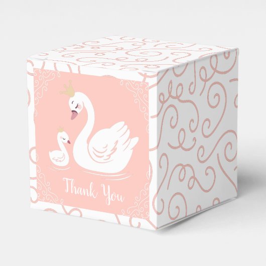 Swans Baby Showbird mit Crown Theme Peach Geschenkschachtel (Vorderseite)