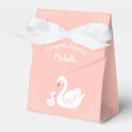 Swans Baby Showbird mit Crown Theme Peach Geschenkschachtel