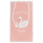 Swans Baby Showbird mit Crown Theme Peach Kleine Geschenktüte (Vorderseite)