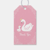 Swans Baby Showbird mit Crown Theme Pink Geschenkanhänger (Vorderseite)