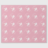 Swans Baby Showbird mit Crown Theme Pink Geschenkpapier (Flach)
