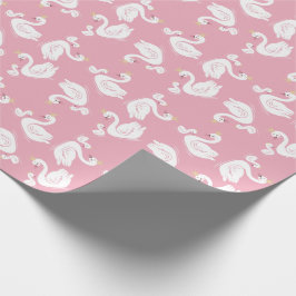 Swans Baby Showbird mit Crown Theme Pink Geschenkpapier