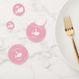 Swans Baby Showbird mit Crown Theme Pink Konfetti