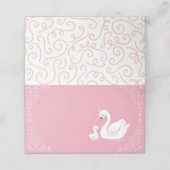 Swans Baby Showbird mit Crown Theme Pink Platzkarte (Außenseite Aufgefaltet)
