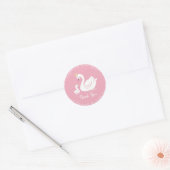 Swans Baby Showbird mit Crown Theme Pink Runder Aufkleber (Umschlag)