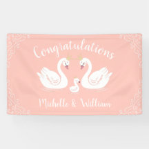 Swans Baby Shower Bird mit Crown Co-Ed Peach