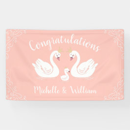 Swans Baby Shower Bird mit Crown Co-Ed Peach Banner