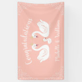 Swans Baby Shower Bird mit Crown Co-Ed Peach Banner (Vertikal)