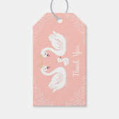 Swans Baby Shower Bird mit Crown Co-Ed Peach Geschenkanhänger (Vorderseite)