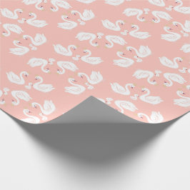 Swans Baby Shower Bird mit Crown Co-Ed Peach Geschenkpapier
