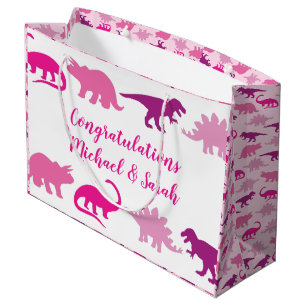 Swans Baby Shower Bird mit Crown Co-Ed Peach Große Geschenktüte