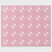 Swans Baby Shower Bird mit Crown Co-Ed Pink Geschenkpapier (Flach)