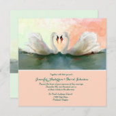 Swans bei Sunset Custom Hochzeit Einladung (Vorne/Hinten)