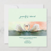Swans bei Sunset Custom Hochzeit Einladung (Rückseite)
