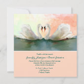 Swans bei Sunset Custom Hochzeit Einladung (Vorderseite)