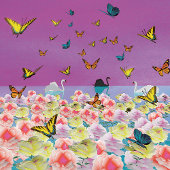 Swans bei Sunset Poster