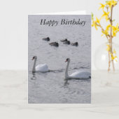 Swans Birthday Card Karte (Gelbe Blume)