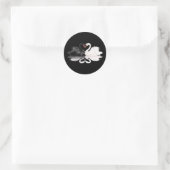 Swans Black Round Stickers (Tasche)