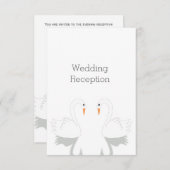Swans Design Hochzeitsempfang Begleitkarte (Vorne/Hinten)