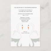Swans Design Hochzeitsempfang Begleitkarte (Rückseite)