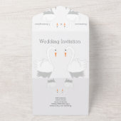 Swans Design Wedding All In One Einladung (Außenbereich)