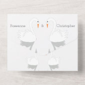 Swans Design Wedding All In One Einladung (Rückseite)