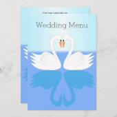 Swans Design Wedding Menükarte (Vorne/Hinten)