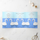 Swans Design Wedding Program Dreifach-gefaltete Programmkarte (Innenseite)