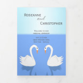 Swans Design Wedding Program Dreifach-gefaltete Programmkarte (Cover)