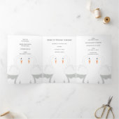 Swans Design Wedding Program Dreifach-gefaltete Programmkarte (Innenseite)