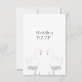 Swans Design Wedding RSVP Karte (Vorderseite)
