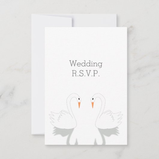Swans Design Wedding RSVP Karte (Vorderseite)