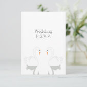 Swans Design Wedding RSVP Karte (Stehend Vorderseite)