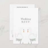 Swans Design Wedding RSVP Karte (Vorne/Hinten)