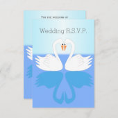 Swans Design Wedding RSVP Karte (Vorne/Hinten)