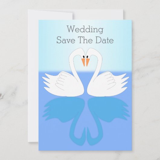 Swans Design Wedding Save The Date (Vorderseite)