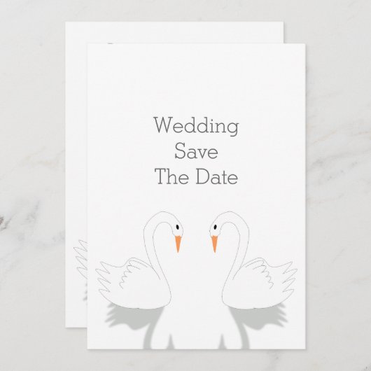 Swans Design Wedding Save The Date (Vorne/Hinten)