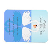 Swans Design Wedding speichert das Datum Magnet (Horizontal)