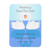 Swans Design Wedding speichert das Datum Magnet (Vertikal)