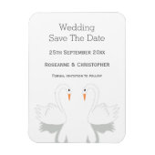 Swans Design Wedding speichert das Datum Magnet (Vertikal)