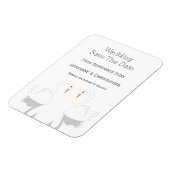 Swans Design Wedding speichert das Datum Magnet (Linke Seite)