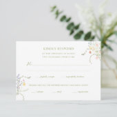 Swans Floral Monogram Crest Wedding RSVP Karte (Stehend Vorderseite)