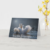 Swans Grußkarte Karte (Gelbe Blume)